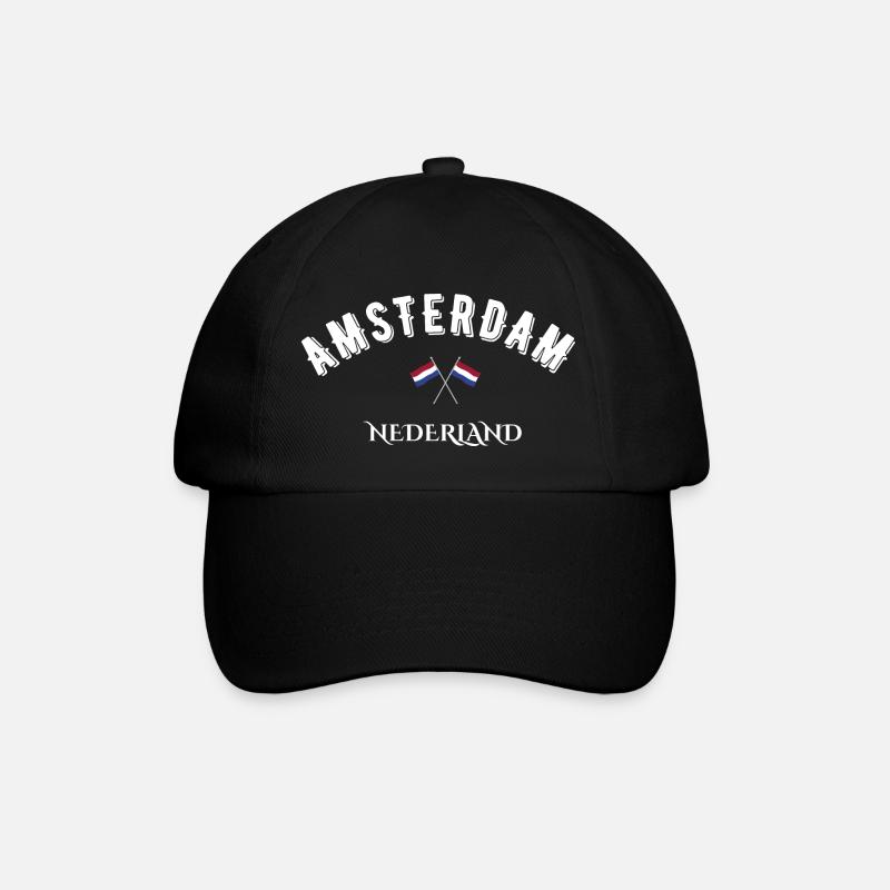 Amsterdam Nederland - Baseballkappe - Schwarz/Schwarz