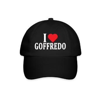T-Shirt Ich liebe Goffredo T-Shirt Geschenkidee - Baseballkappe - Schwarz/Schwarz - Vorne