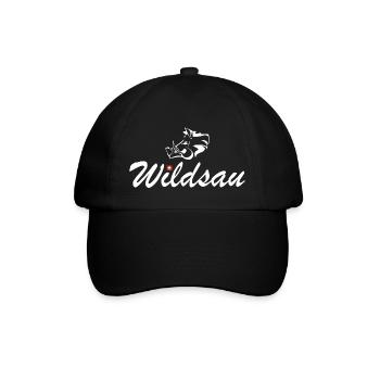 Wildsau | Wildschwein, Schweiz, Schweizerdeutsch - Baseballkappe - Schwarz/Schwarz - Vorne