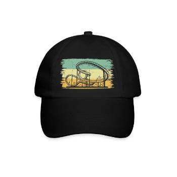 Theme Park Retro Amusement Park Vintage Roller Coa - Baseball Cap - black/black - Front