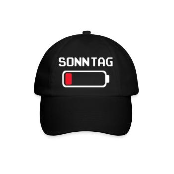Sonntag Batterie leer Design - Baseballkappe - Schwarz/Schwarz - Vorne