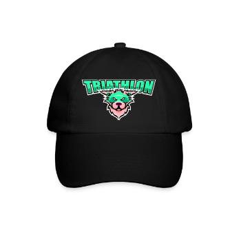 US high school college triathlon mascot turquoise - Baseball Cap - black/black - Front