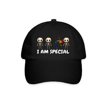 I'am Special Regenbogen Skelett LGBT Pride Month - Baseballkappe - Schwarz/Schwarz - Vorne