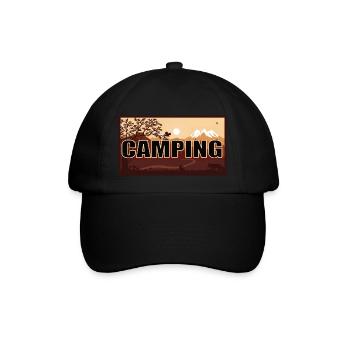 Cooles Camping in der Natur Design - Baseballkappe - Schwarz/Schwarz - Vorne