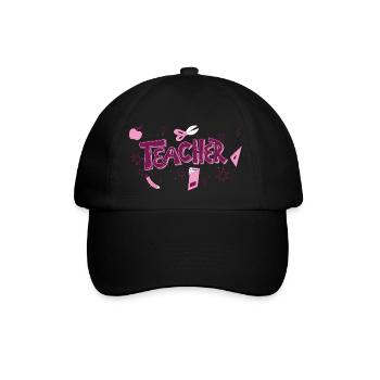 Funny Hippie Teacher Back To School Teacher Day - Baseball Cap - black/black - Front