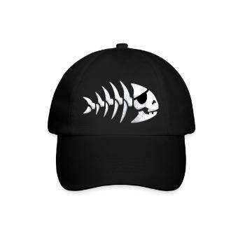 Piratenfisch - Baseballkappe - Schwarz/Schwarz - Vorne