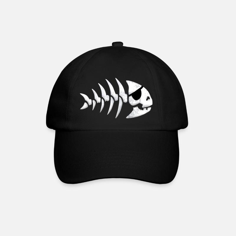 Piratenfisch - Baseballkappe - Schwarz/Schwarz