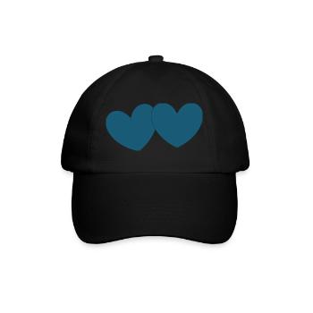 blue heart 2 hearts valentine's day - Baseball Cap - black/black - Front