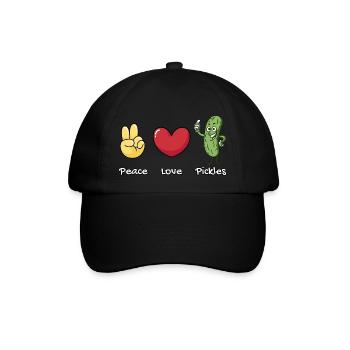 Peace, Love Pickles Retro Vintage Pickles Lover - Baseball Cap - black/black - Front