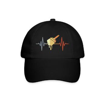 Painting Brush Heartbeat - Baseball Cap - black/black - Front