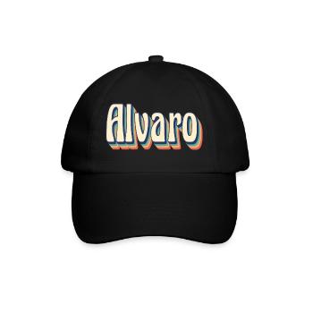 Alvaro retro t-shirt vintage t-shirt gift idea - Baseball Cap - black/black - Front