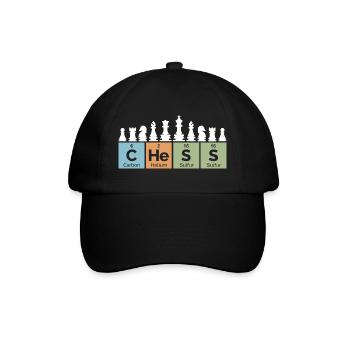 retro Schach Periodensystem coole Sprüche vintage - Baseballkappe - Schwarz/Schwarz - Vorne