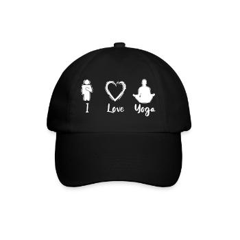 I Love Yoga - Baseballkappe - Schwarz/Schwarz - Vorne