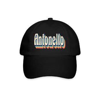 Antonello Retro Vintage T-Shirt T-Shirt Geschenk - Baseballkappe - Schwarz/Schwarz - Vorne