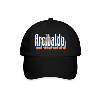 Vintage Retro Arcibaldo T-Shirt Geschenk T-Shirt - Baseballkappe - Schwarz/Schwarz - Vorne