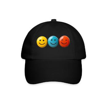 Glückliche T-Shirts - Baseballkappe - Schwarz/Schwarz - Vorne