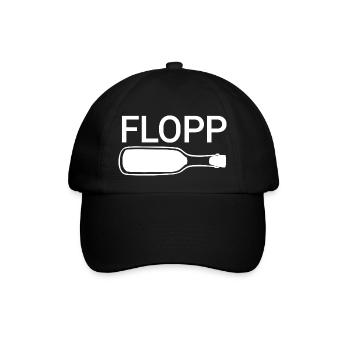 Flopp Wein Weinflasche - Baseballkappe - Schwarz/Schwarz - Vorne