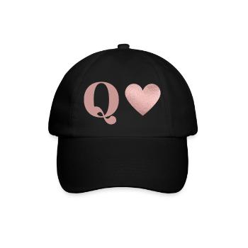 Letter q heart rose gold - Baseball Cap - black/black - Front