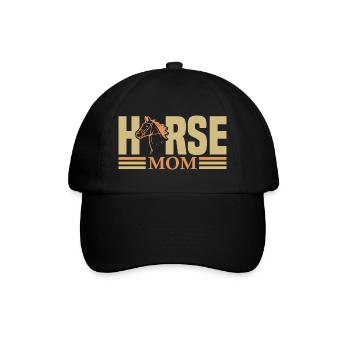 Vintage Western Pferde-Mama - Baseballkappe - Schwarz/Schwarz - Vorne