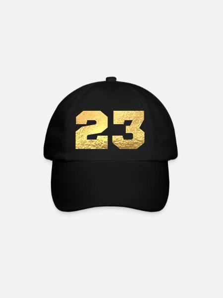 Numéro 23 paillettes doré - 23e anniversaire - Casquette classique - noir/noir