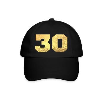Numéro 30 paillettes doré - 30e anniversaire - Casquette classique - noir/noir - Devant