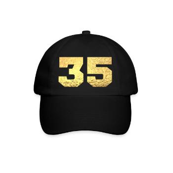 Numéro 35 paillettes doré - 35e anniversaire - Casquette classique - noir/noir - Devant