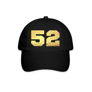 Numéro 52 paillettes doré - 52e anniversaire - Casquette classique - noir/noir - Devant