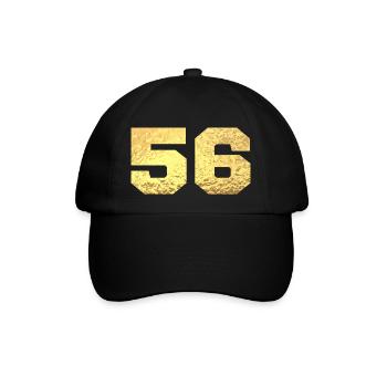 Number 56 Gold Glitter - 56th Anniversary - Baseball Cap - black/black - Front