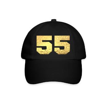 Numéro 55 paillettes doré - 55e anniversaire - Casquette classique - noir/noir - Devant