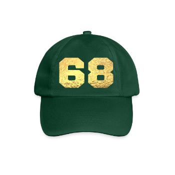 Nummer 68 Gold Glitter - 68. Jahrestag - Baseballkappe - Flaschengrün - Vorne