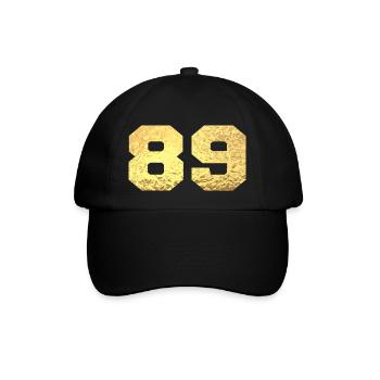 Number 89 Gold Glitter - 89th Anniversary - Baseball Cap - black/black - Front
