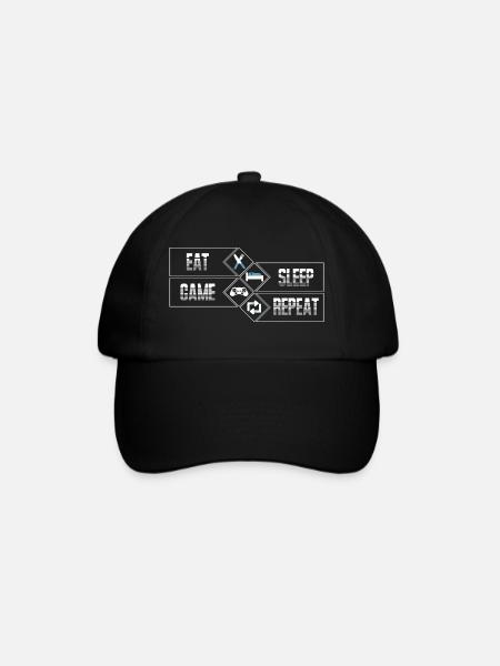 PC Gaming - Eat Sleep Game Repeat - Baseball Cap - black/black
