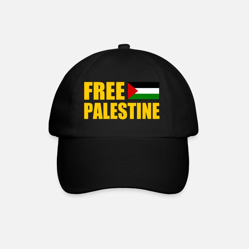 Free palestine - Baseballkappe - Schwarz/Schwarz
