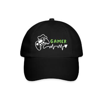 Gamer Gaming - Baseballkappe - Schwarz/Schwarz - Vorne