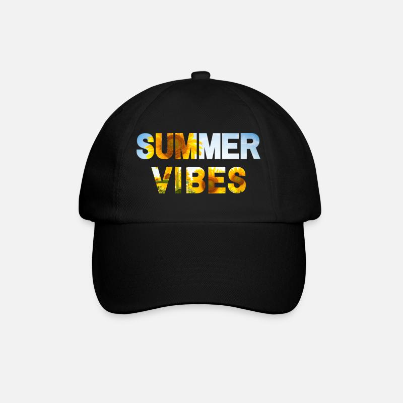 Summer Vibes Sunflower - Baseballkappe - Schwarz/Schwarz