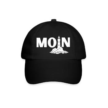 Norddeutsches Maritimes Moin Design mit Leuchtturm - Baseballkappe - Schwarz/Schwarz - Vorne