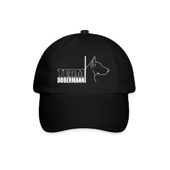 TEAM Dobermann Hunde Hund Hundesport Wilsigns - Baseballkappe - Schwarz/Schwarz - Vorne