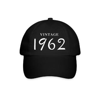 Jahrgang 1962 - Geschenkidee zum Geburtstag - Baseballkappe - Schwarz/Schwarz - Vorne