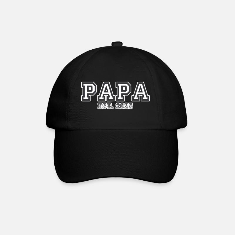 PAPA EST. 2025 - Baseballkappe - Schwarz/Schwarz