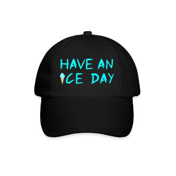 Eis Eiscreme coole Sprüche Sommerzeit Fan - Baseballkappe - Schwarz/Schwarz - Vorne