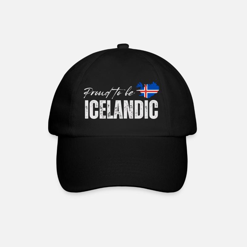 Isländisch stolz, ich liebe Island - Baseballkappe - Schwarz/Schwarz