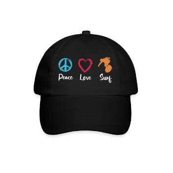 Peace Love Surfing - Baseball Cap - black/black - Front