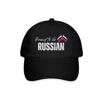 Russian pride, made in Russia - Baseball Cap - black/black - Front