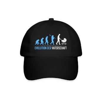 Werdender Vater EVOLUTION DER VATERSCHAFT Lustig - Baseballkappe - Schwarz/Schwarz - Vorne