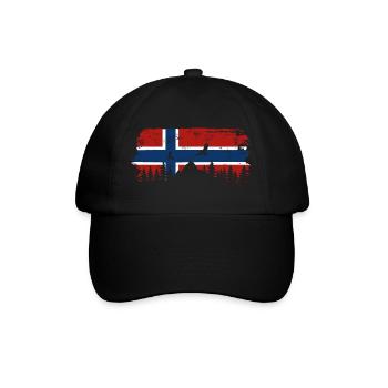 Norway Flag - Holiday Nature Gift - Baseball Cap - black/black - Front