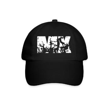 Klassisches MX Motocross Design  - Baseballkappe - Schwarz/Schwarz - Vorne