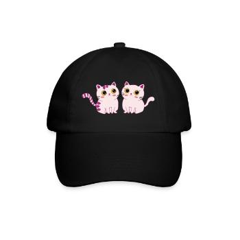 cats cute - Baseballkappe - Schwarz/Schwarz - Vorne