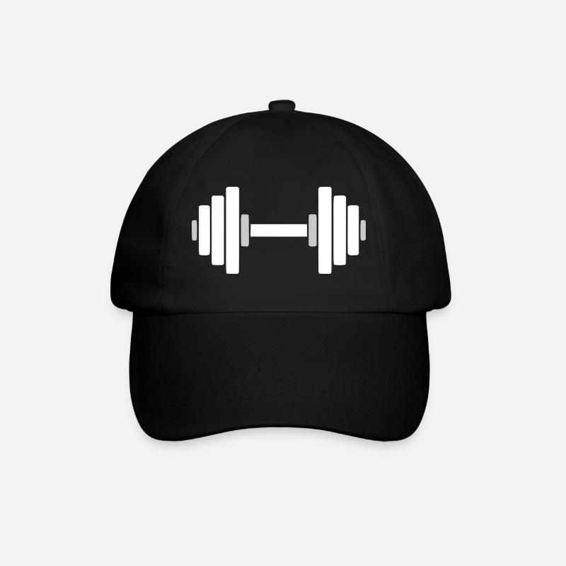 Hantel Gym Muskel Training - Baseballkappe - Schwarz/Schwarz