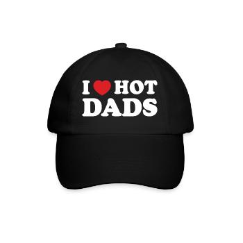 I Heart Hot Dads - Baseball Cap - black/black - Front