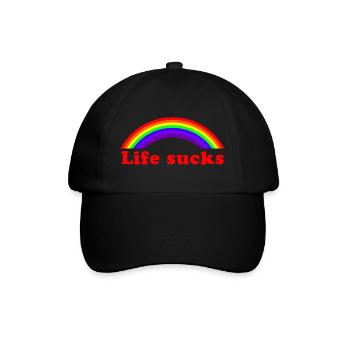 Life Sucks Rainbow - Citation sarcastique et drôle - Casquette classique - noir/noir - Devant